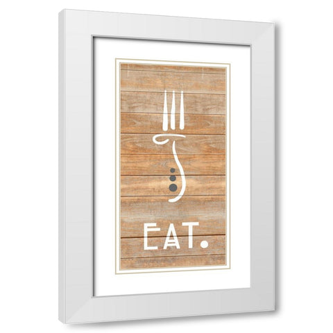 Eat White Modern Wood Framed Art Print with Double Matting by Quach, Anna