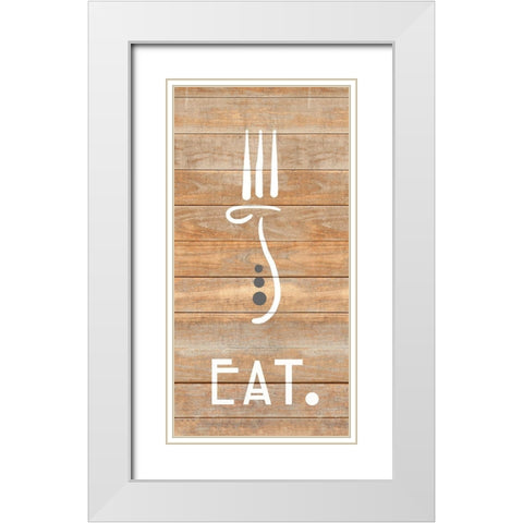 Eat White Modern Wood Framed Art Print with Double Matting by Quach, Anna