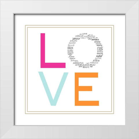 LOVE White Modern Wood Framed Art Print with Double Matting by Quach, Anna