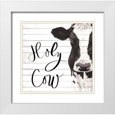 Holy Cow White Modern Wood Framed Art Print with Double Matting by Green, Jenny