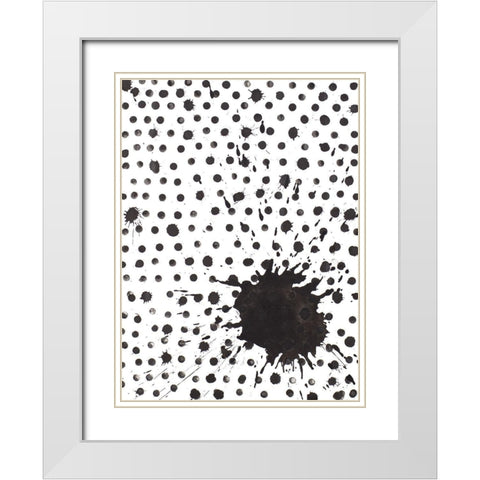 Splash with Dots White Modern Wood Framed Art Print with Double Matting by Pinto, Patricia