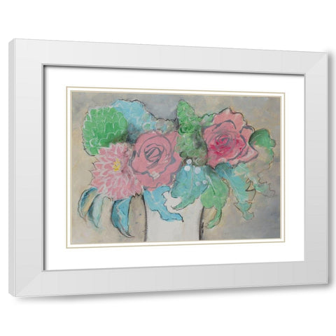 Delicate Treasure I White Modern Wood Framed Art Print with Double Matting by Maria, Robin