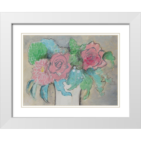 Delicate Treasure I White Modern Wood Framed Art Print with Double Matting by Maria, Robin