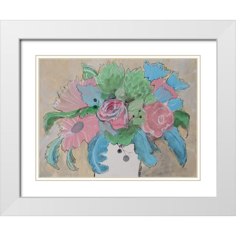 Delicate Treasure II White Modern Wood Framed Art Print with Double Matting by Maria, Robin