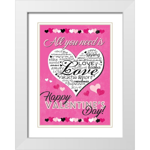 All You Need White Modern Wood Framed Art Print with Double Matting by Quach, Anna