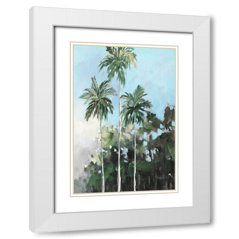 Palms on the Coast White Modern Wood Framed Art Print with Double Matting by Slivka, Jane