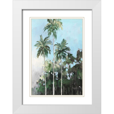 Palms on the Coast White Modern Wood Framed Art Print with Double Matting by Slivka, Jane