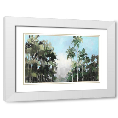 Palms On The Coast White Modern Wood Framed Art Print with Double Matting by Slivka, Jane