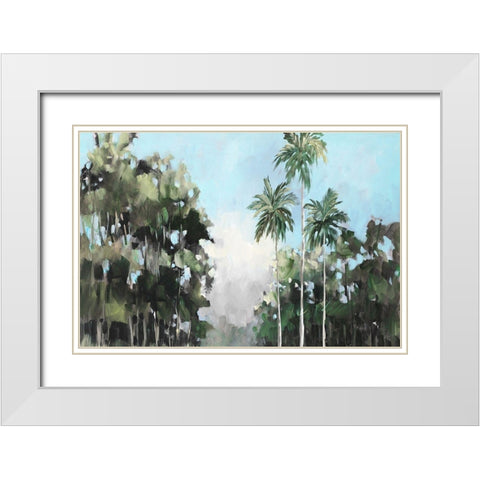 Palms On The Coast White Modern Wood Framed Art Print with Double Matting by Slivka, Jane