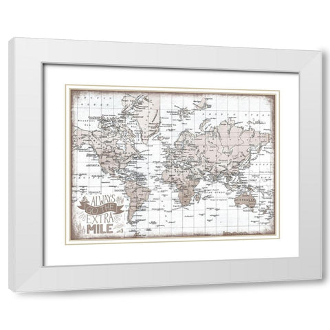 Extra Mile White Modern Wood Framed Art Print with Double Matting by Medley, Elizabeth