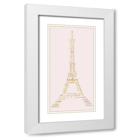 Paris Panel White Modern Wood Framed Art Print with Double Matting by Quach, Anna