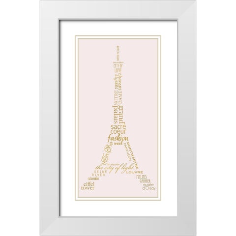 Paris Panel White Modern Wood Framed Art Print with Double Matting by Quach, Anna