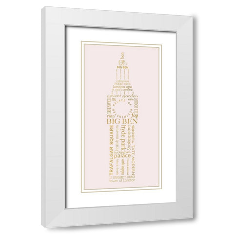 London Panel White Modern Wood Framed Art Print with Double Matting by Quach, Anna