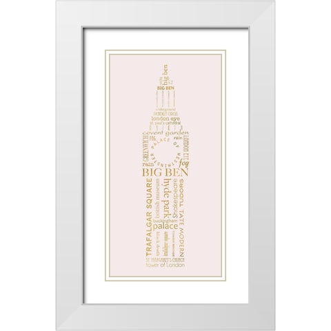 London Panel White Modern Wood Framed Art Print with Double Matting by Quach, Anna