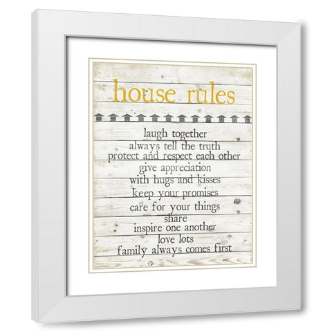 House Rules White Modern Wood Framed Art Print with Double Matting by Quach, Anna