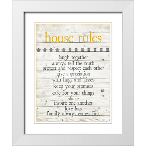 House Rules White Modern Wood Framed Art Print with Double Matting by Quach, Anna