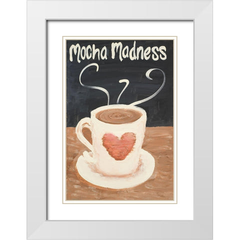 Mocha Madness White Modern Wood Framed Art Print with Double Matting by Acosta