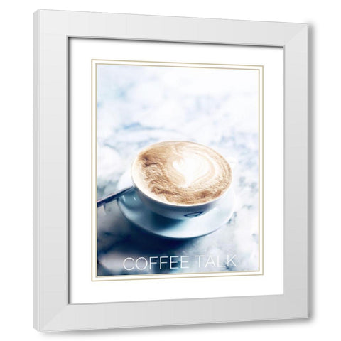 Coffee Talk White Modern Wood Framed Art Print with Double Matting by Acosta