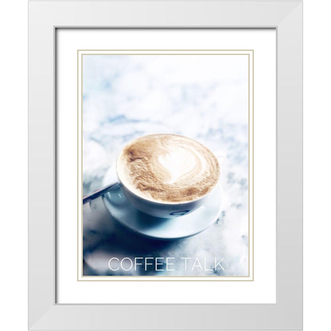 Coffee Talk White Modern Wood Framed Art Print with Double Matting by Acosta