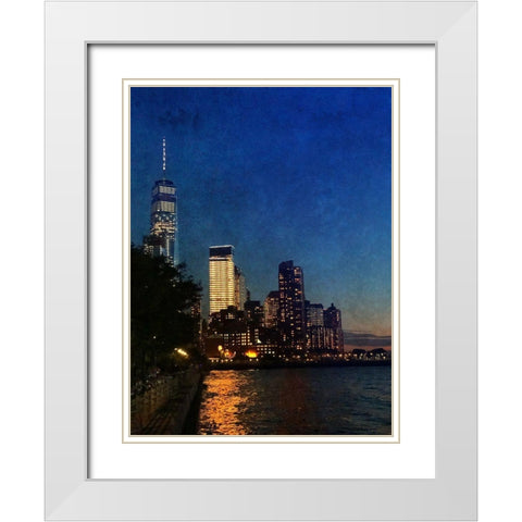 Evening Walks White Modern Wood Framed Art Print with Double Matting by Acosta