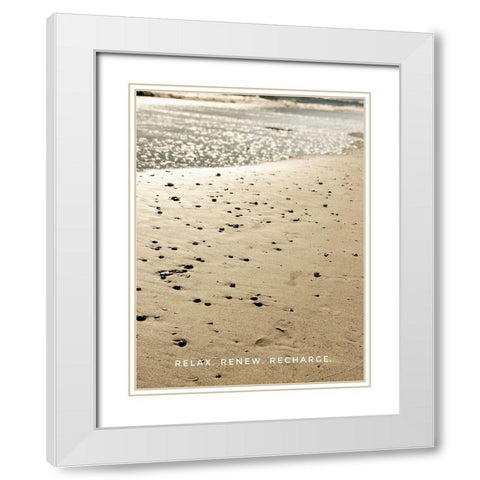 Relax Renew Recharge White Modern Wood Framed Art Print with Double Matting by Acosta