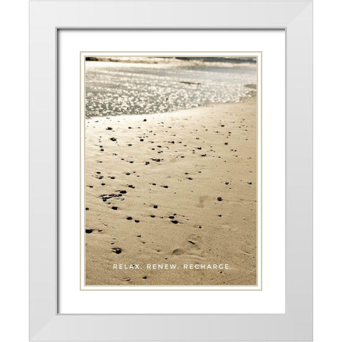 Relax Renew Recharge White Modern Wood Framed Art Print with Double Matting by Acosta