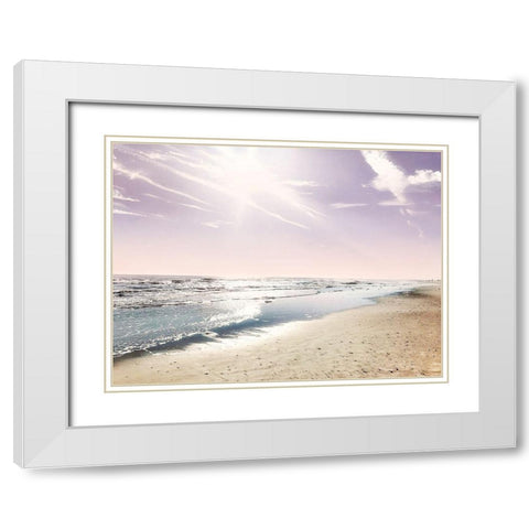 Great Beach Day White Modern Wood Framed Art Print with Double Matting by Acosta