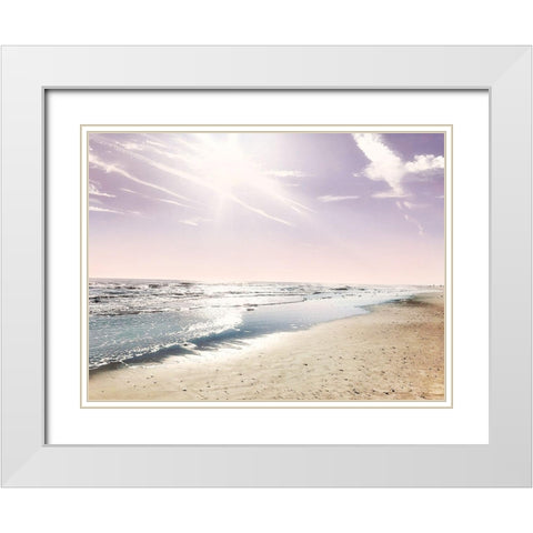 Great Beach Day White Modern Wood Framed Art Print with Double Matting by Acosta