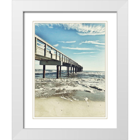 Dock Side White Modern Wood Framed Art Print with Double Matting by Acosta