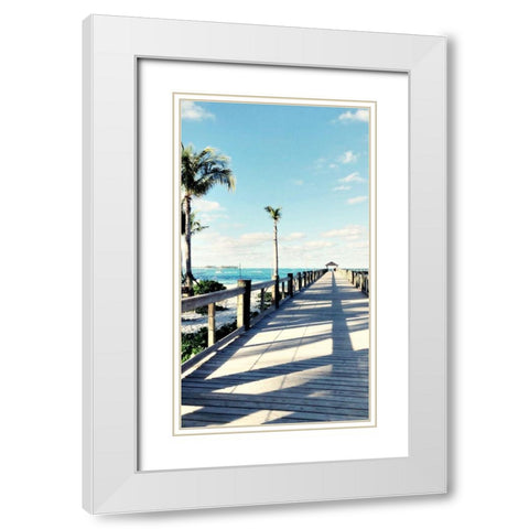 Pier View II White Modern Wood Framed Art Print with Double Matting by Acosta