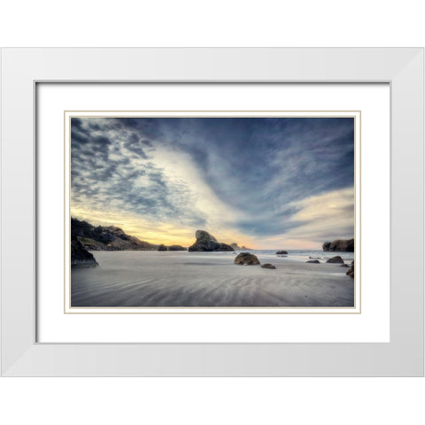 Low Tide White Modern Wood Framed Art Print with Double Matting by Amos, Andy