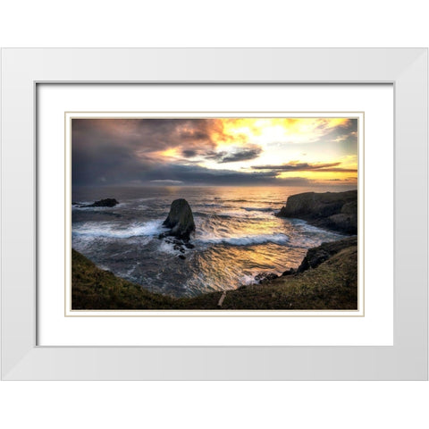 Pacific Cove White Modern Wood Framed Art Print with Double Matting by Amos, Andy