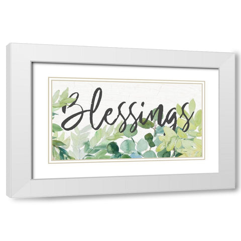 Blessings White Modern Wood Framed Art Print with Double Matting by Loreth, Lanie