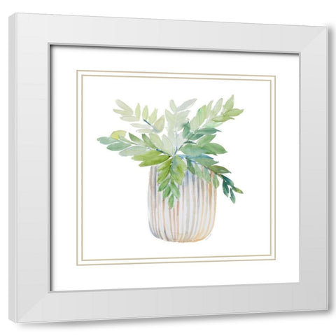 Potted Plant II White Modern Wood Framed Art Print with Double Matting by Loreth, Lanie