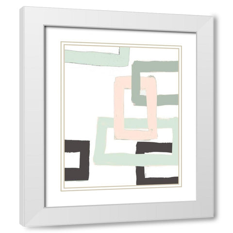 Pastel Blocks II White Modern Wood Framed Art Print with Double Matting by Loreth, Lanie