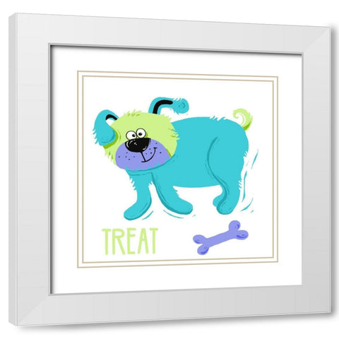 Dogs Gone Wild I White Modern Wood Framed Art Print with Double Matting by Mosher, Deidre