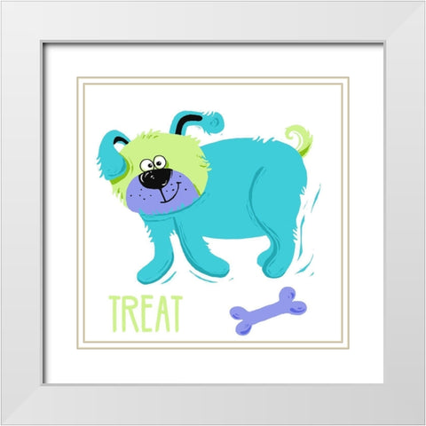 Dogs Gone Wild I White Modern Wood Framed Art Print with Double Matting by Mosher, Deidre