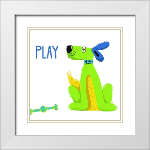 Dogs Gone Wild II White Modern Wood Framed Art Print with Double Matting by Mosher, Deidre