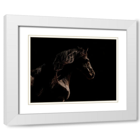 Mystery Horse White Modern Wood Framed Art Print with Double Matting by Walker, Carol