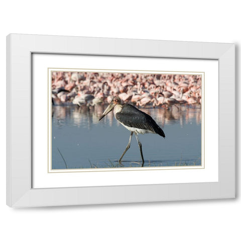 Among the Flock II White Modern Wood Framed Art Print with Double Matting by Walker, Carol