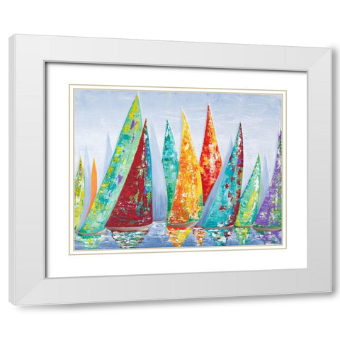 Offshore Sailboat Race White Modern Wood Framed Art Print with Double Matting by Ritter, Gina