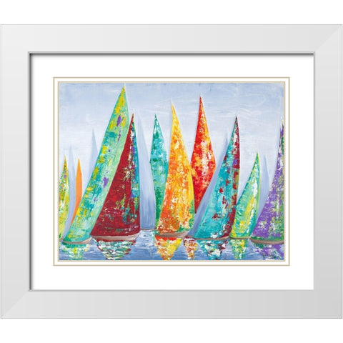 Offshore Sailboat Race White Modern Wood Framed Art Print with Double Matting by Ritter, Gina