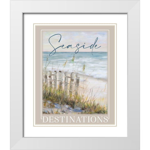 Seaside Destinations White Modern Wood Framed Art Print with Double Matting by DeRice, Julie