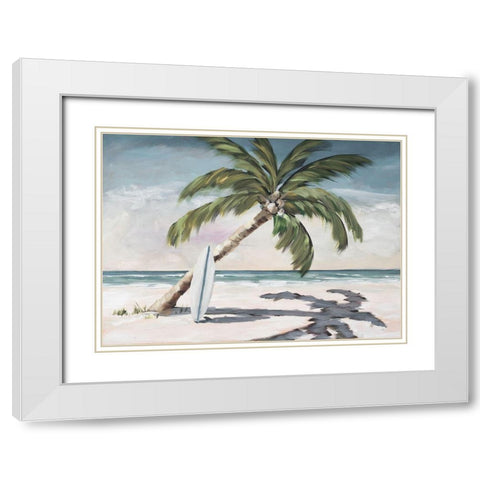 Surfing Paradise White Modern Wood Framed Art Print with Double Matting by DeRice, Julie