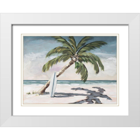 Surfing Paradise White Modern Wood Framed Art Print with Double Matting by DeRice, Julie