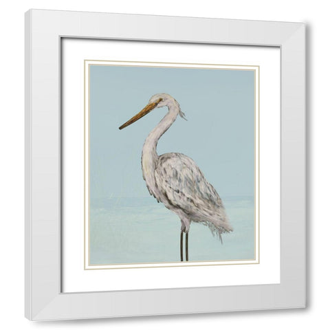 Coastal Heron II White Modern Wood Framed Art Print with Double Matting by DeRice, Julie
