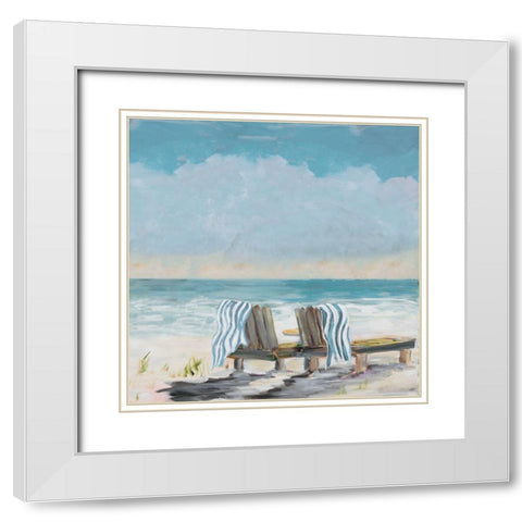 Coastal Sunsets White Modern Wood Framed Art Print with Double Matting by DeRice, Julie