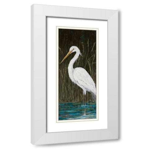 White Egret White Modern Wood Framed Art Print with Double Matting by DeRice, Julie