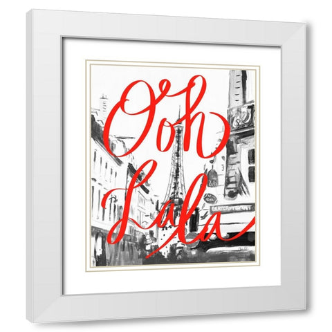 Ooh La La White Modern Wood Framed Art Print with Double Matting by Goodrich, Chelsea