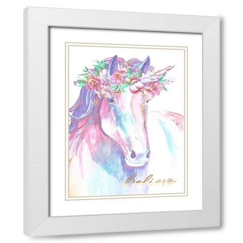 Believe White Modern Wood Framed Art Print with Double Matting by Goodrich, Chelsea